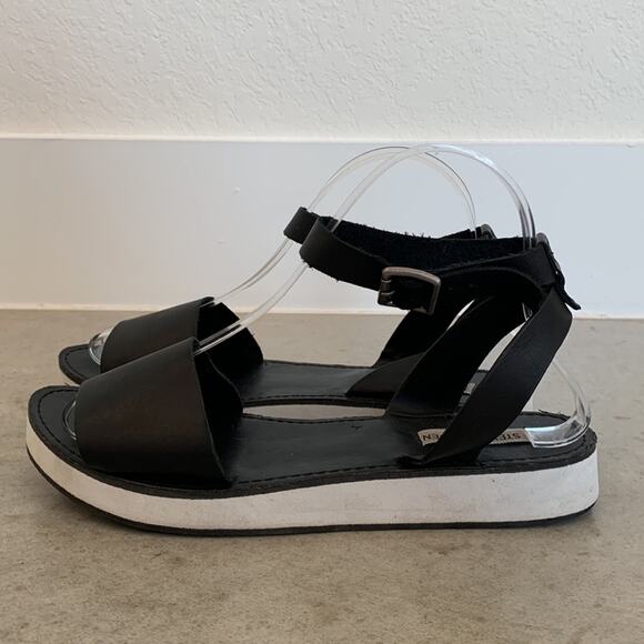 Steve Madden Miley Platform Sandal Black and White Womens 8 - Picture 5 of 9